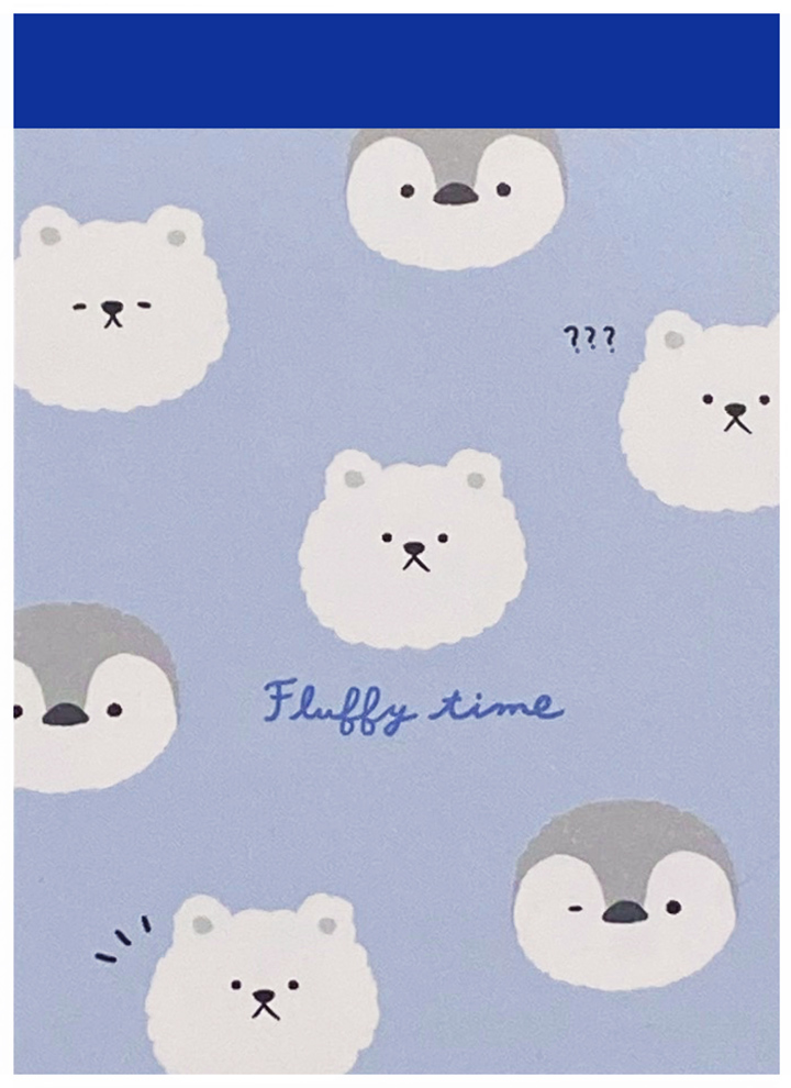 Crux Fluffy Time Friends Mini Memo Pad: Penguin & Polar Bear