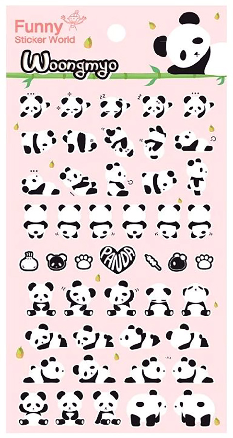 Funny Sticker World Woongmyo Panda Puffy Sticker Sheet