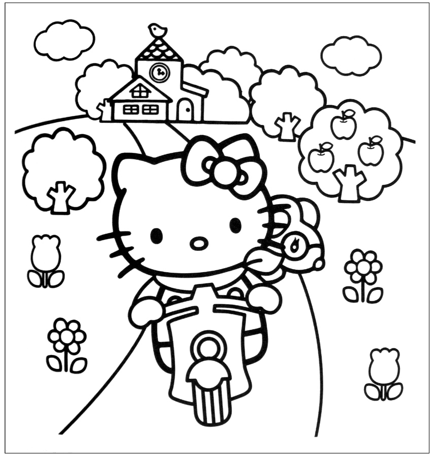 NEW Vintage Hello Kitty Coloring Book with Stickers Sanrio