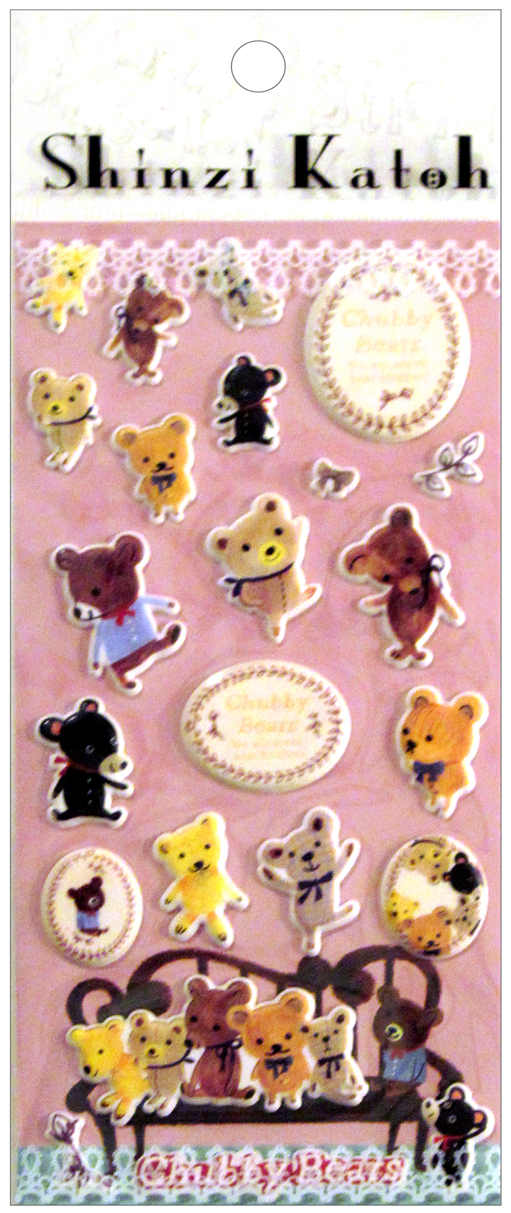 Shinzi Katoh Chubby Bears Marshmallow Sticker Sheet