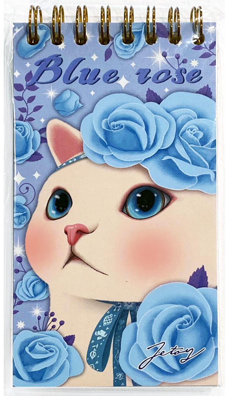 Jetoy Choo Choo Cat Spiral Notebook: Blue Rose