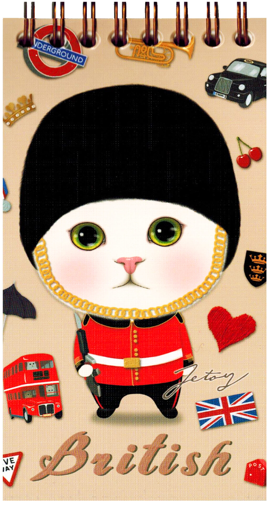 Jetoy Choo Choo Cat Spiral Notebook: British