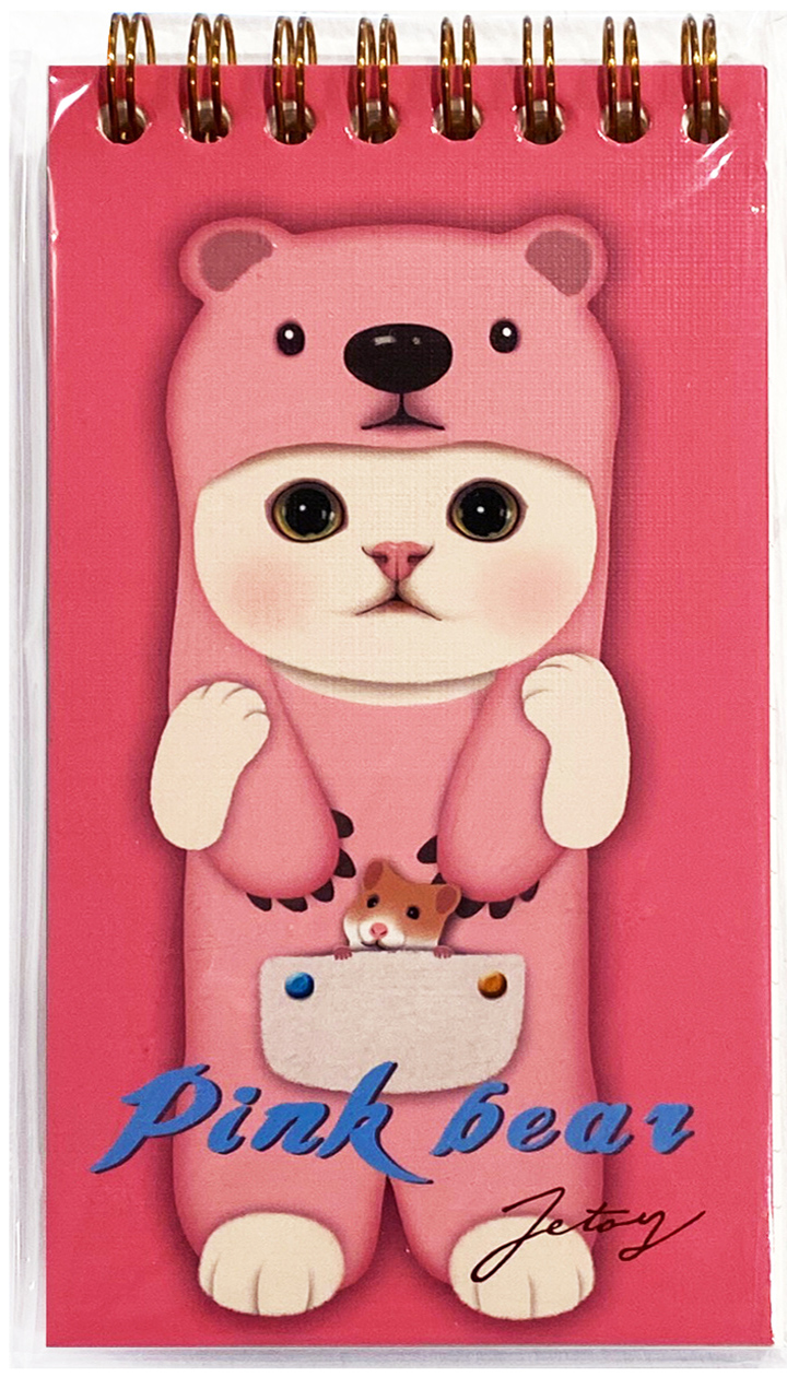Jetoy Choo Choo Cat Spiral Notebook: Pink Bear