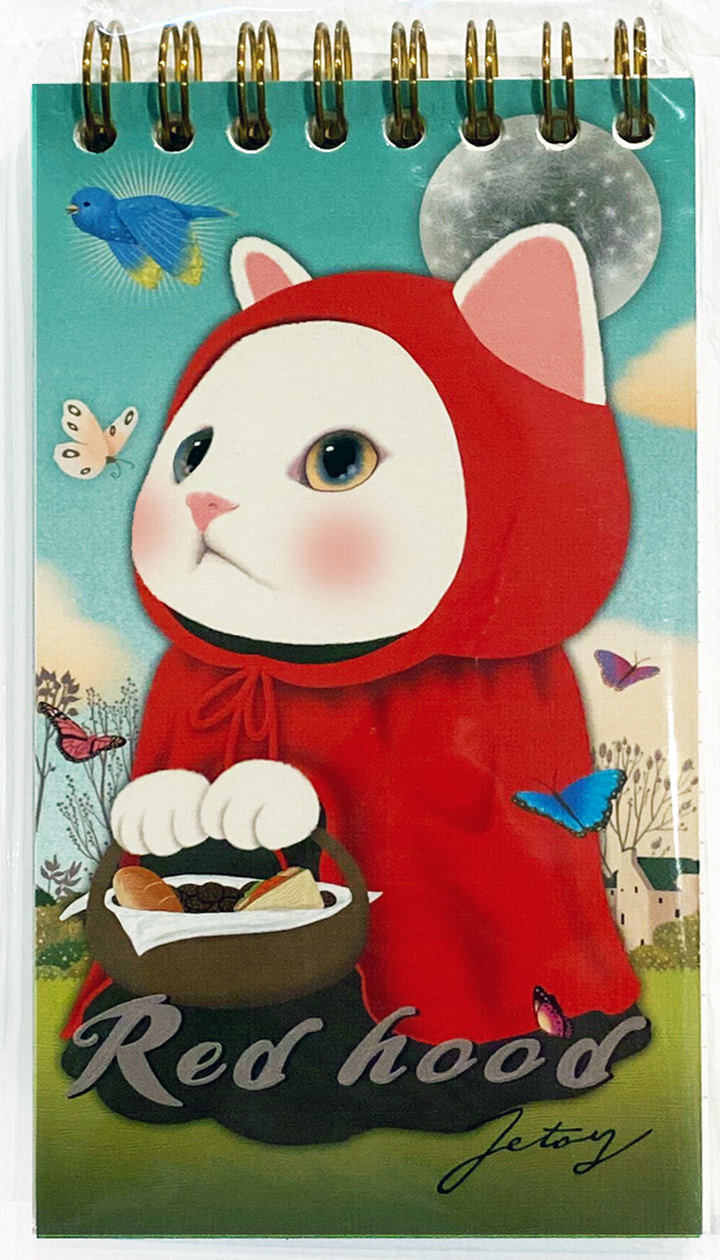Jetoy Choo Choo Cat Spiral Notebook: Red Hood