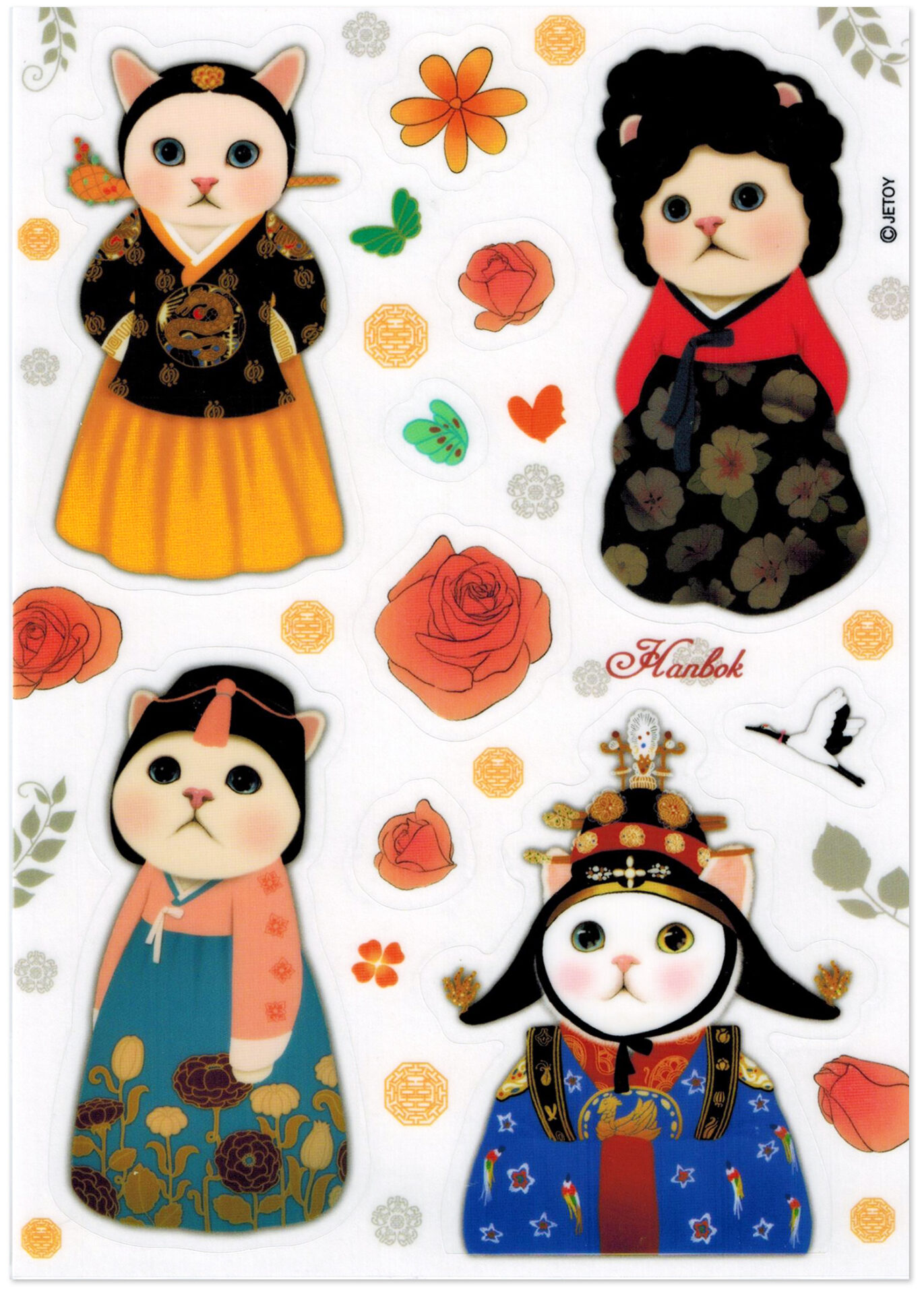 Jetoy Choo Choo Vinyl Die-Cut Sticker Sheet: Hanbok