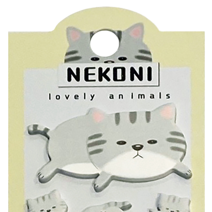 Nekoni Die-Cut Sticky Kawaii Memo Flags: Extra Cat
