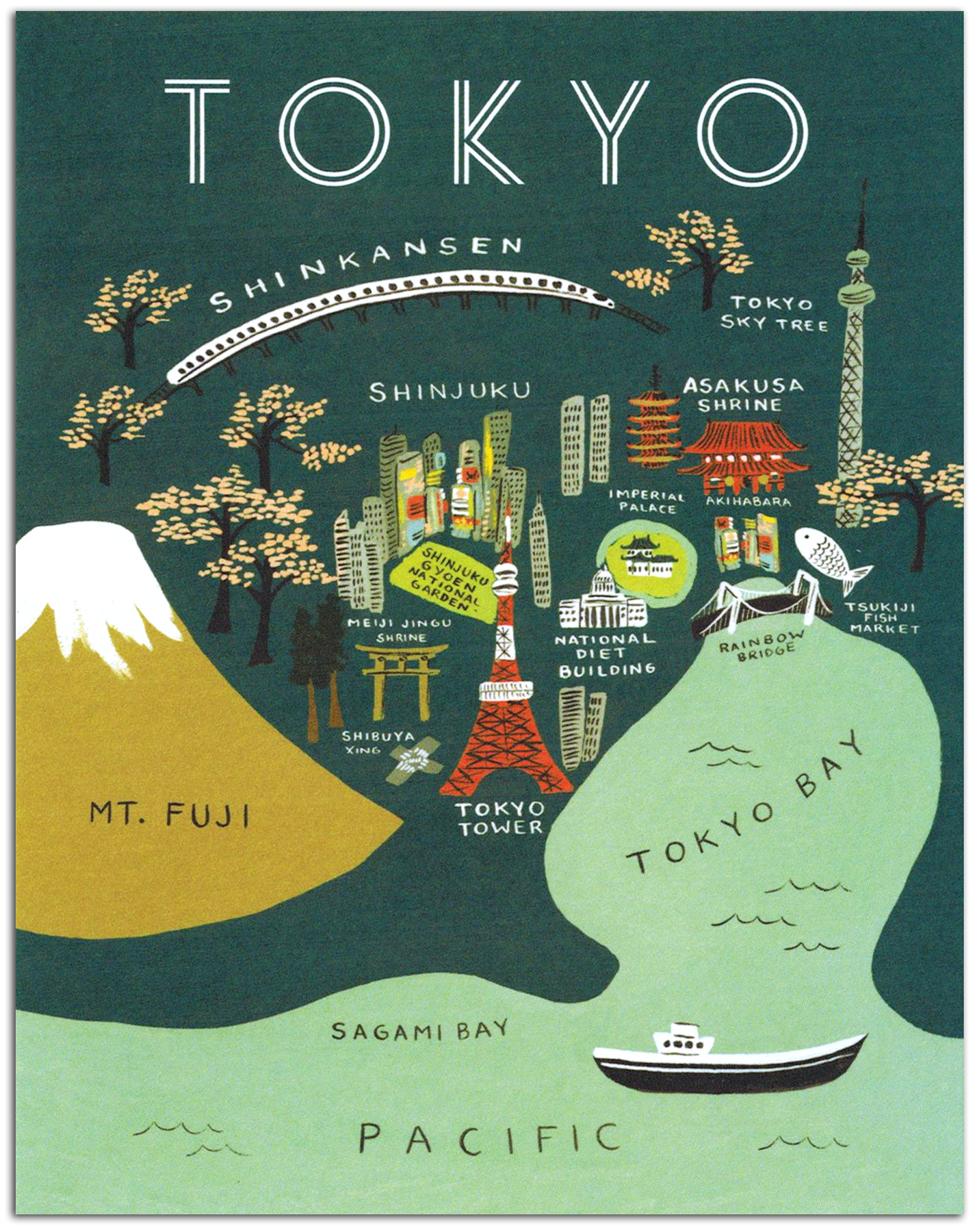 Rifle Paper Co. Tokyo Map Note Card