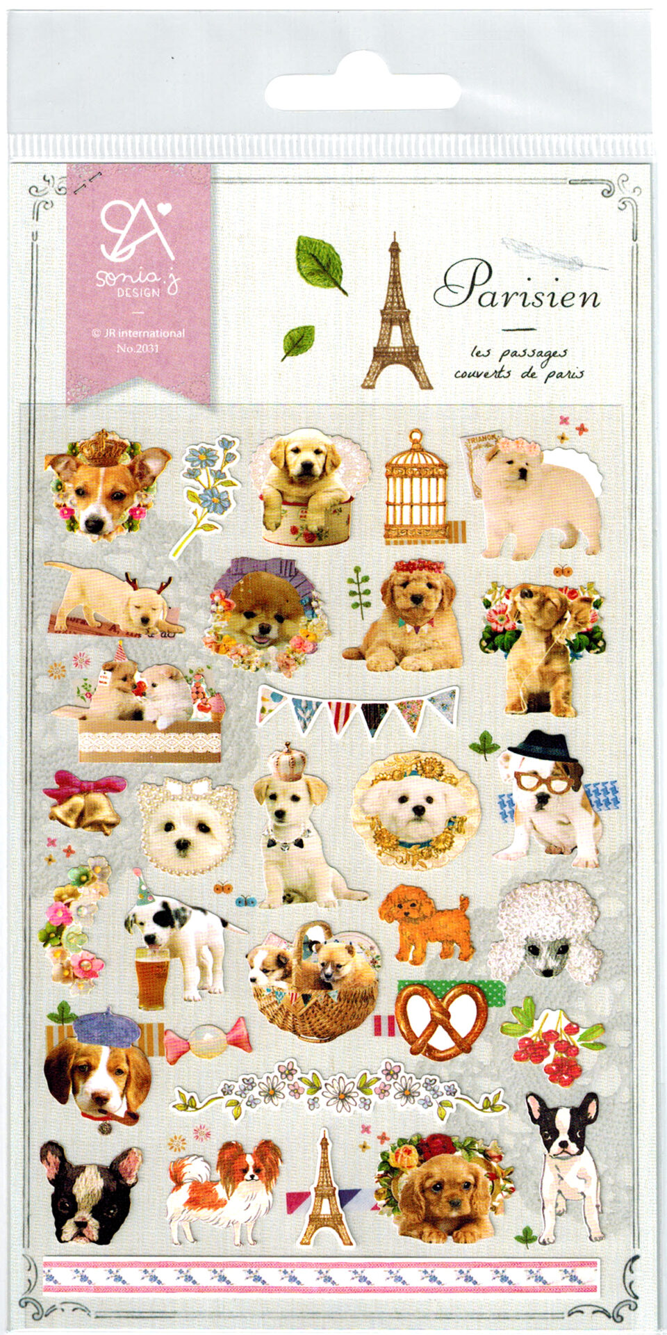 Sonia Parisien Puppies Die-Cut Sticker Sheet