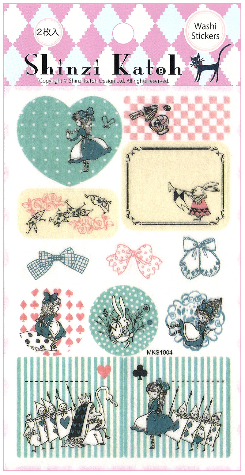 Shinzi Katoh Usagi Alice Washi Sticker Sheets