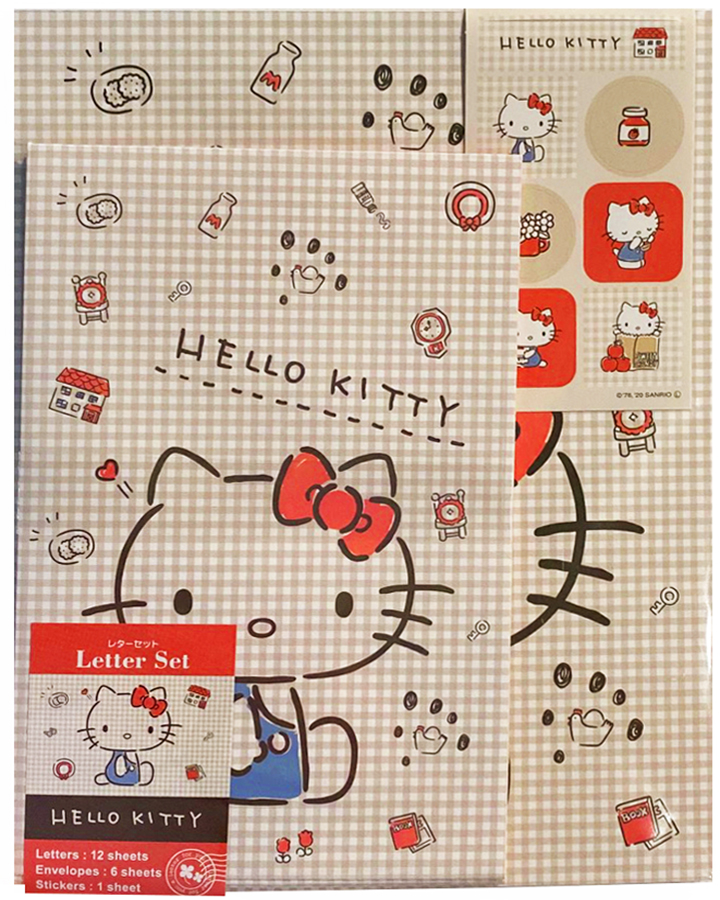 Sanrio Hello Kitty Gingham Letter Set w/ Stickers