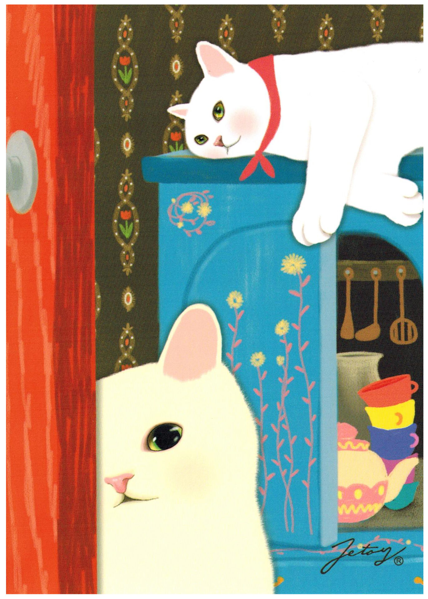 Jetoy Choo Choo Cat Postcard: Room