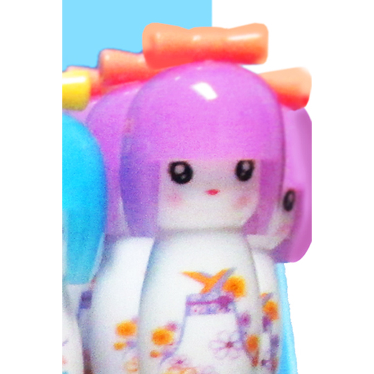 Pastel Kokeshi Doll Gel Ink Pen: Purple w/ Orange Bow
