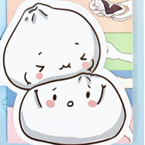 Nekoni Die-Cut Sticky Kawaii Memo Pad: Dumpling Friends