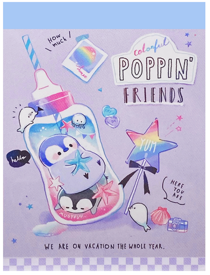 Q-Lia Poppin Friends Penguin Mini Memo Pad