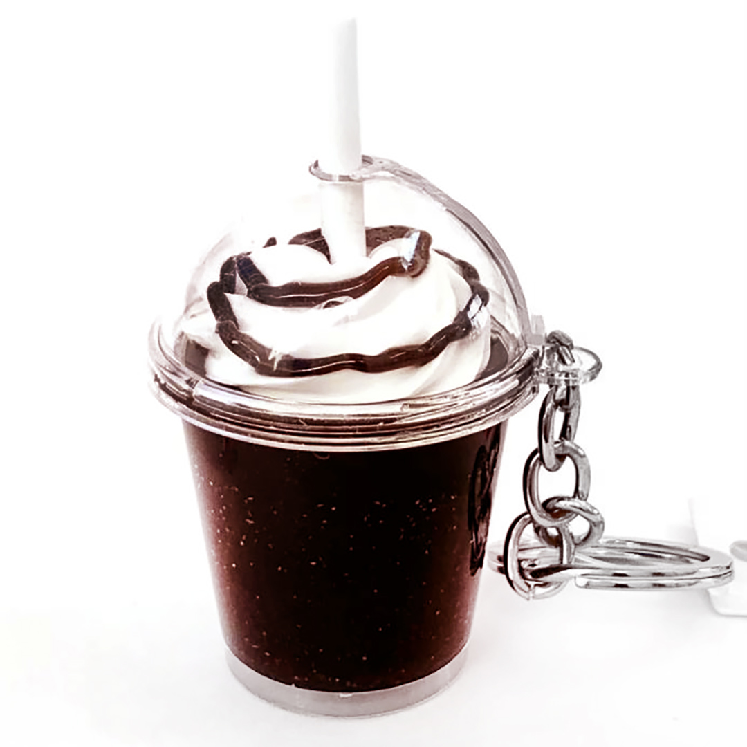 Kawaii Coffee Drink Key Chain: Chocolate Espresso