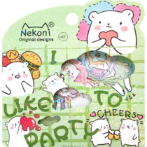 Nekoni Party Animals Die-Cut Sparkle Sticker Sack
