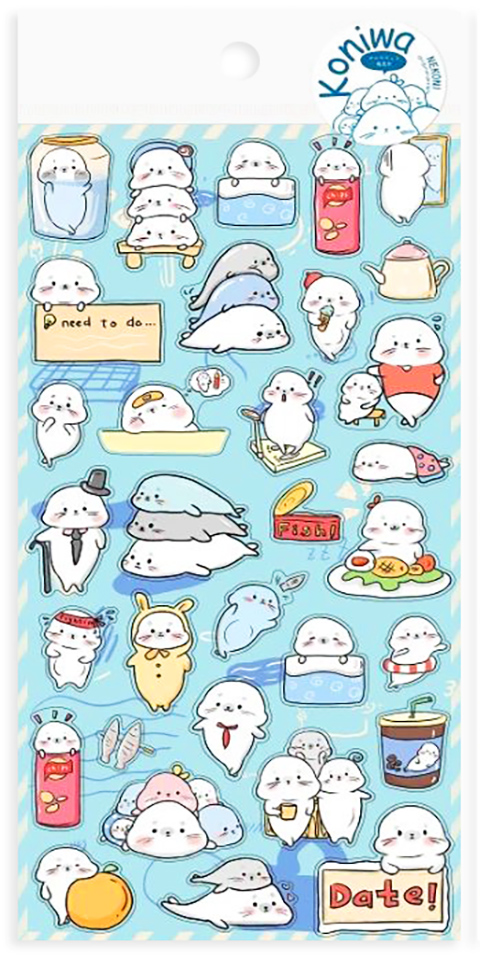 Nekoni Baby Seal Life Die-Cut Sticker Sheet