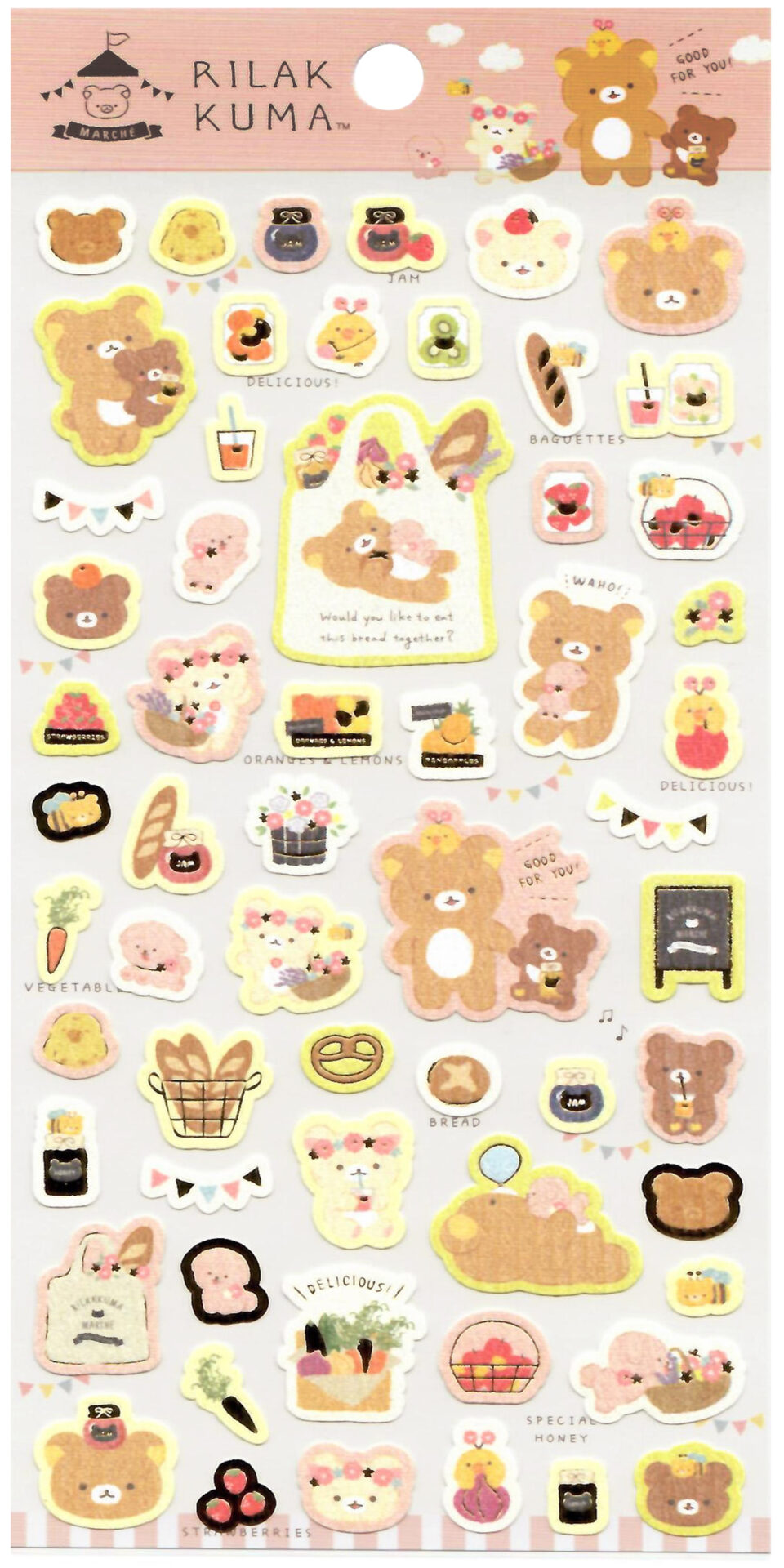 San-x Rilakkuma Bakery Café Story Sticker Sheet