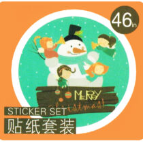 Kawaii Snowman Jumbo Die-Cut Christmas Sticker Box