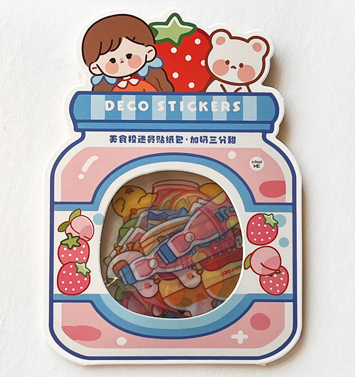 Kawaii Fruit Planner Stickers: Strawberry Peach Jam