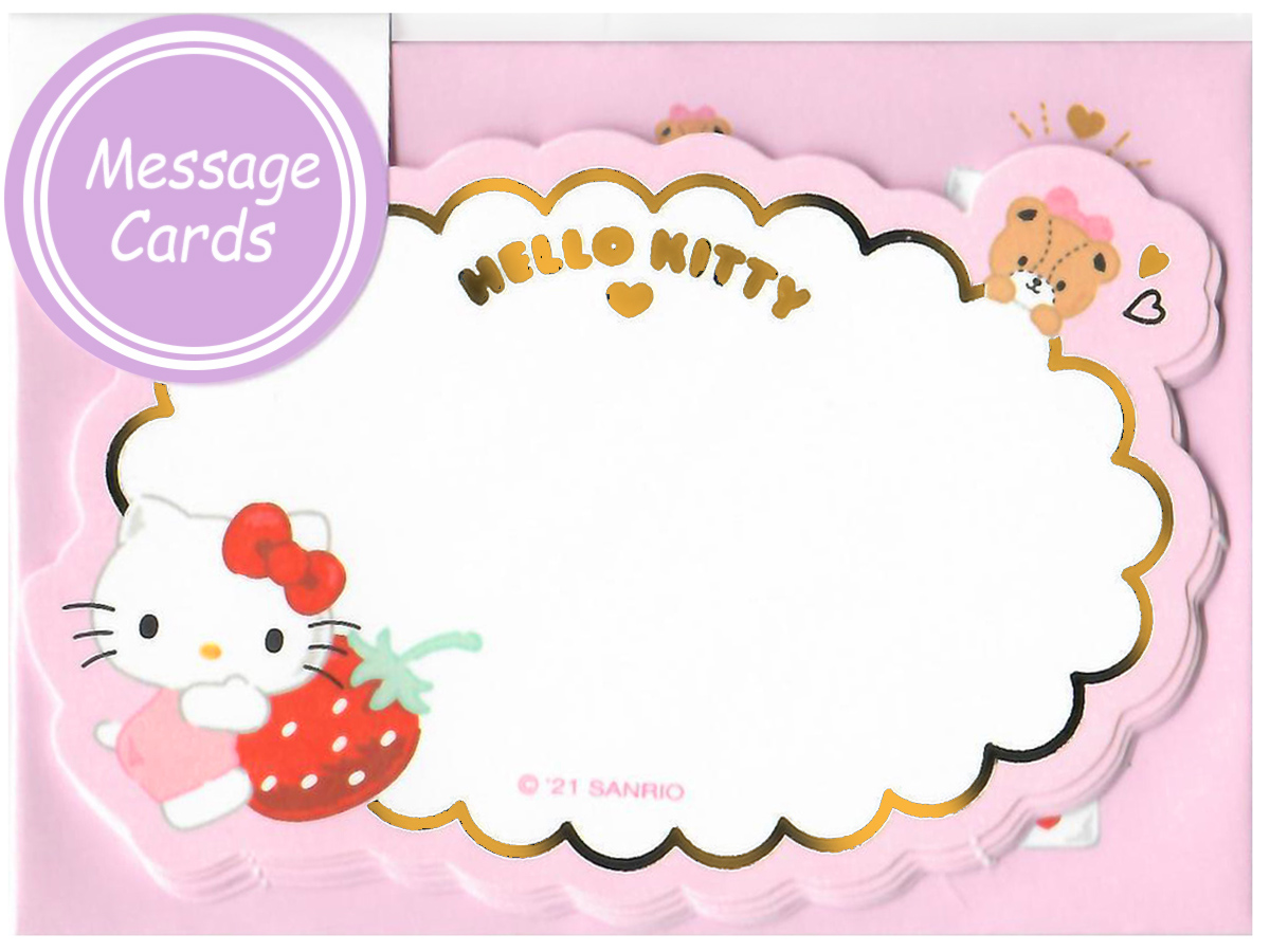 Sanrio Hello Kitty Strawberry Mini Die-Cut Message Card Set