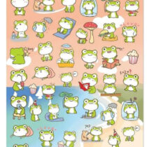 Nekoni Frog Beach Party Die-Cut Plastic Sticker Sheet