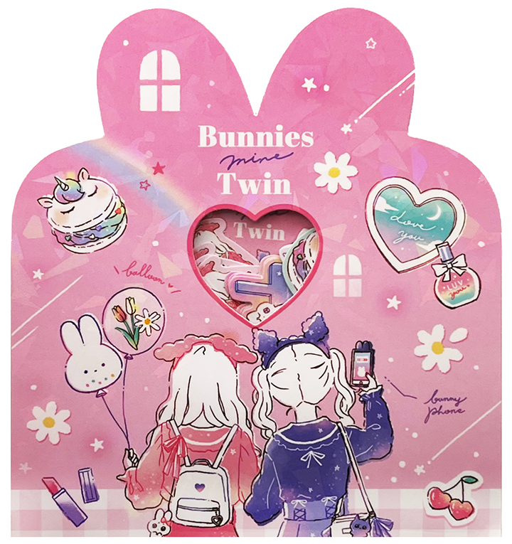 Q-Lia Bunnies Twin Die-Cut Sticker Sack