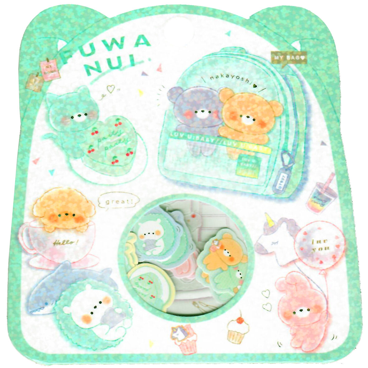 Kamio Fuwa Nui Fluffy Pets Die-Cut Sticker Sack