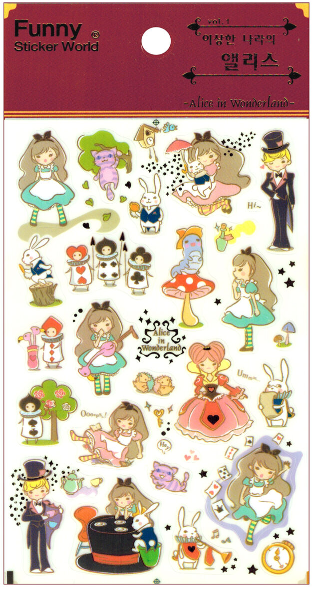 Funny Sticker World Alice in Wonderland Fairy Tale Sticker Sheet