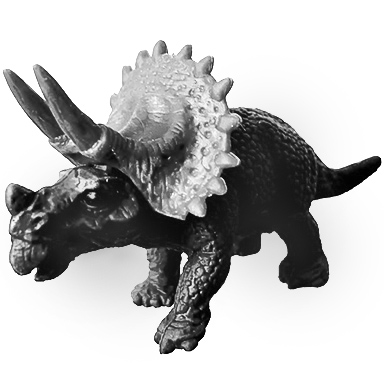Iwako Dinosaur Mini Eraser: Grey Triceratops