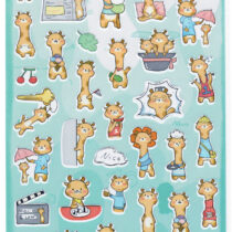 Nekoni Giraffe Life Die-Cut Plastic Sticker Sheet