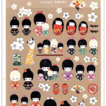 Suatelier Kokeshi Dolls Die-Cut Sticker Sheet