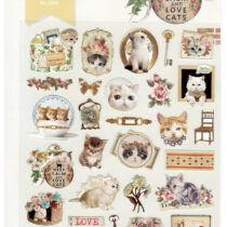 Sonia Love Cats Antique Die-Cut Sticker Sheet