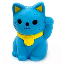 Iwako Maneki Cute Lucky Cat Mini Eraser: Blue