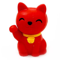 Iwako Maneki Lucky Cat Mini Eraser: Red