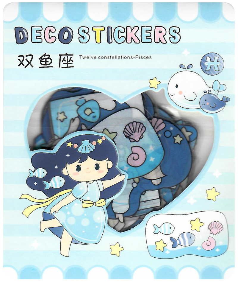 Kawaii Zodiac Planner Stickers: Pisces Fish