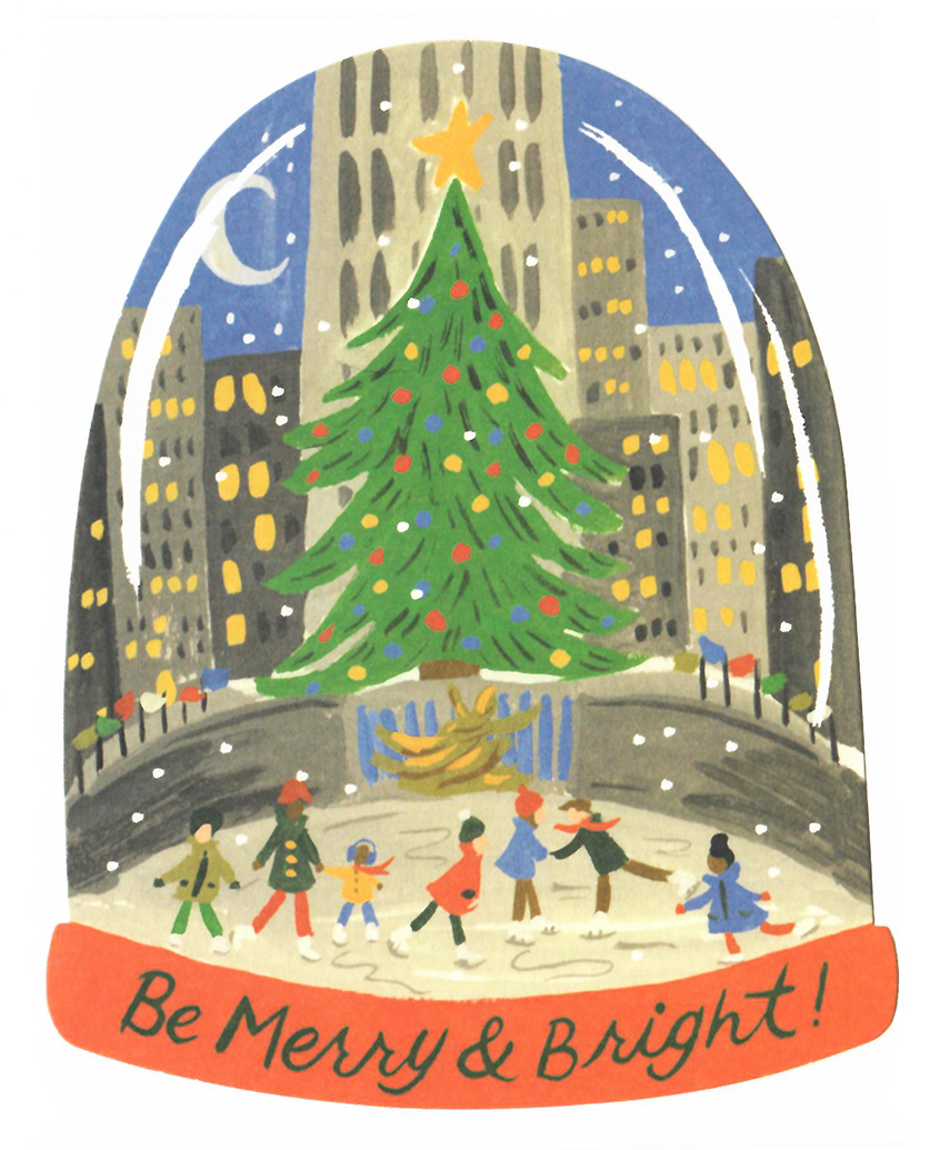 Rifle Paper Co. Snow Globe Die-Cut Holiday Card