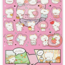 Nekoni Comic Bears Die-Cut Plastic Sticker Sheet