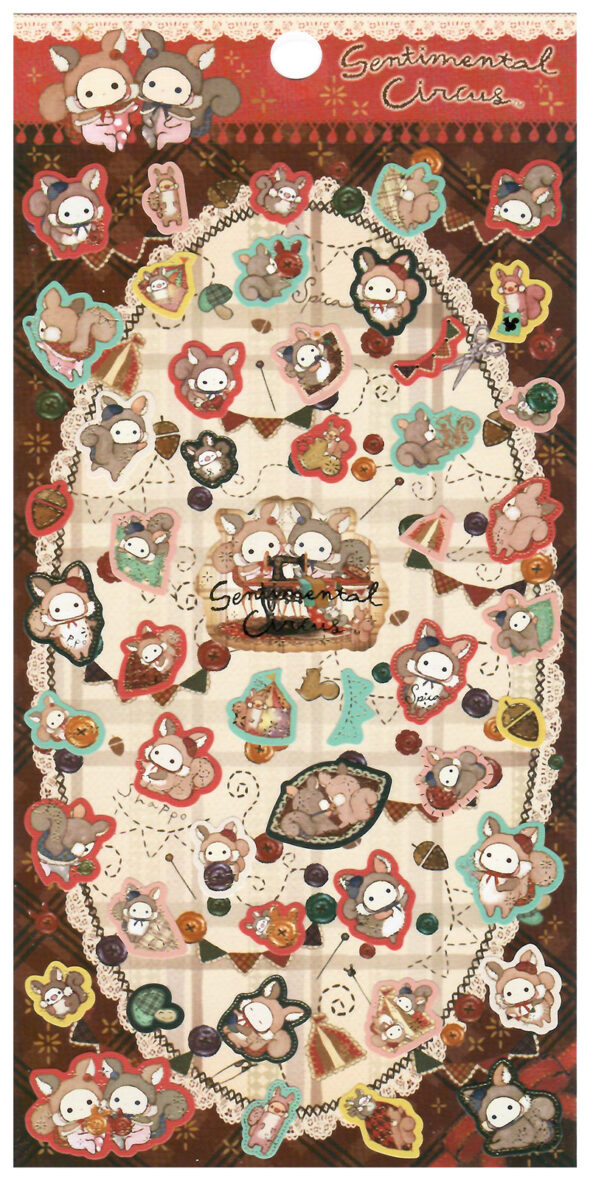 San-x Sentimental Circus Squirrel Tailor Dance Sticker Sheet