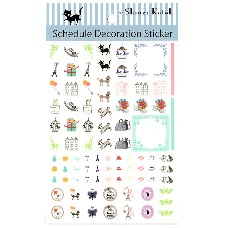 Shinzi Katoh Washi Planner Sticker Sheet: Paris