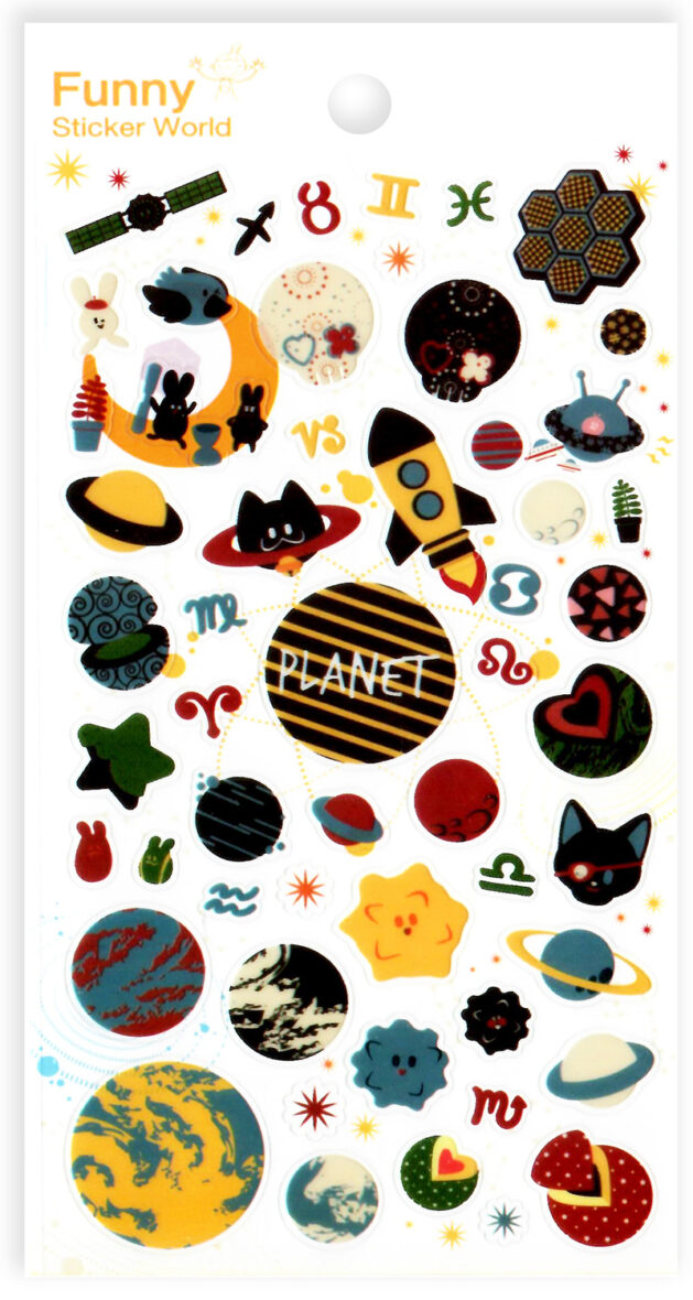 Funny Sticker World Planets & Space Sticker Sheet