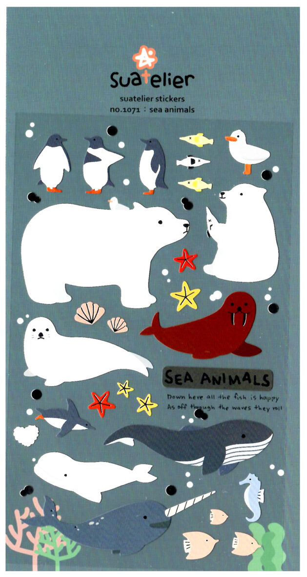 Suatelier Sea Animals Die-Cut Sticker Sheet