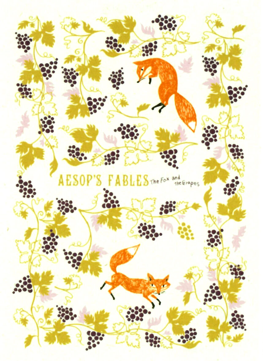 Shinzi Katoh Aesop’s Fables Fox & Grapes Postcard