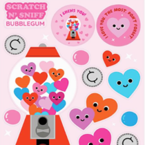 Bubble Gum "I Chews You" Valentines Sticker Sheet