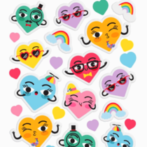 Puffy Huggable Glitter Hearts Sticker Sheet