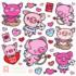 Cupig Pink Valentines Sticker Sheet