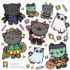 Scary Cats Halloween Sticker Sheet