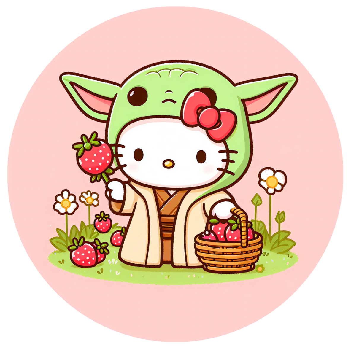 Hello Baby Strawberry Field 3″ Kawaii Sticker