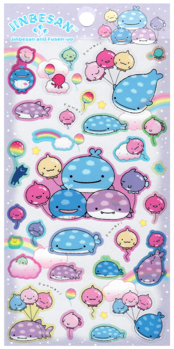 San-x Jinbe San Whale Rainbow Friends Sticker Sheet