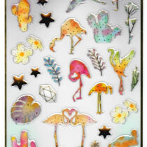 Nekoni Tropical Birds Epoxy Jewel Sticker Sheet